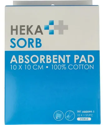 Productafbeelding van Heka Absorberend Verband Steriel 10 x 10 Cm (10 stuks)