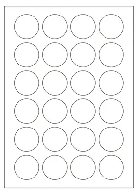 Produktbild von 2400x Etiketten Labels selbstklebend weiß rund Durchmesser: 40mm auf DIN A4