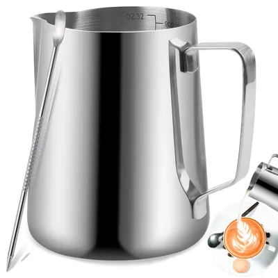 Edelstahl-Melkkanne Barista 900 ml silber