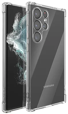 Immagine prodotto di Mayaxess, custodia in silicone per Galaxy S22 Ultra, angoli rinforzati, resistente agli urti, trasparente