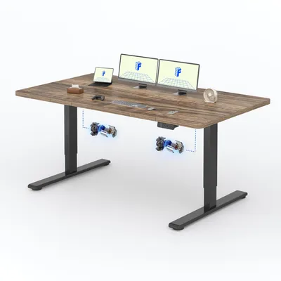 Produktbild von FLEXISPOT Höhenverstellbarer Schreibtisch Elektrisch 160x70cm, 2 starke Motoren, 120 kg Tragkraft, Antikollisionsschutz, 4 Memory-Funktion (Braun)