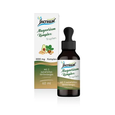 Produktbild von Liposomale Magnesium Komplex Tropfen hochdosiert - (90.000mg Magnesium Komplex pro Packung) 3000mg Magnesium Komplex pro Tag davon 1500mg Magnesium
