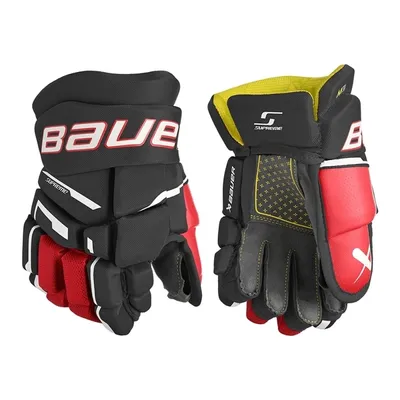 Produktbild von BAUER Supreme M3 Handschuhe Junior, Größe:10 Zoll, Farbe:schwarz/rot