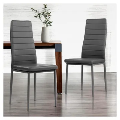 Produktbild von Esszimmerstühle 2er Set in Grau, Moderne Gastrostühle für Büro, Küche, Esszimmer und Wohnzimmer