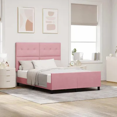 Produktbild von Maison Exclusive - Boxspringbett mit Kopfteil Rosa 140 x 200 cm Samt
