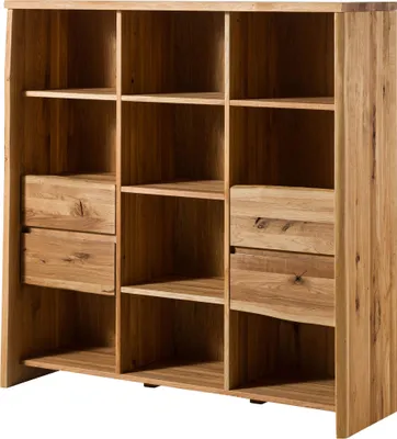 Image de MASSIVMOEBEL24 | Bibliothèque en bois de Chêne sauvage 142x45x147 naturel huilé PURE OAK #110
