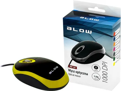 Produktbild von Myš optická drôtová BLOW MP-20 žltá