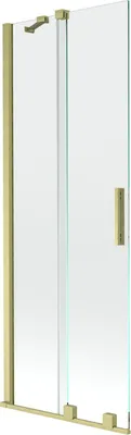 Produktbild von Mexen Velar 2-Flügel-Badewannenwand Regulierbare 75 x 150 cm, transparent, Gold gebürstet - 896-075-000-01-55