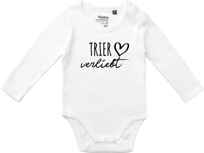 Produktbild von Huuraa Baby Body Trier verliebt 62 White  Baumwolle Fairtrade Langarmbody Geschenkidee