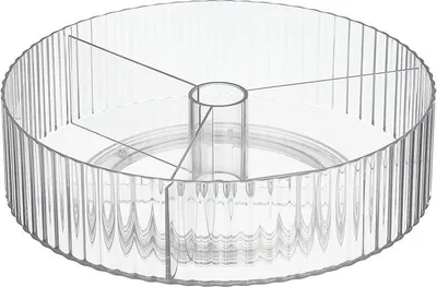 Produktbild von Drehbares Ordnungssystem Gewürzhalter Drehteller drei Fächer mDesign Transparent