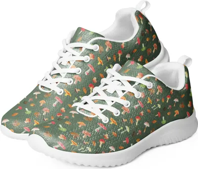 Produktbild von Mr. & Mrs. Panda Damen Sneaker Pilz Wald Größe 35 1/2 - Grün - Geschenk, Laub Muster, Pilze, Laufschuh, Bunt, Sportschuh, Turnschuh