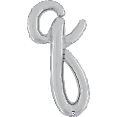 Produktbild von ABC14 Folienballon Buchstabe Skript Silber | Q 61 cm