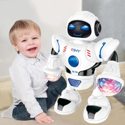 Obrázek produktu pro Chytrý mini robot zábava tanec Toy Led Light Music Taneční bílá
