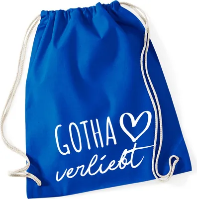 Produktbild von Huuraa Turnbeutel Gotha verliebt 12 Liter Bright Royal Baumwolle Rucksack Geschenkidee