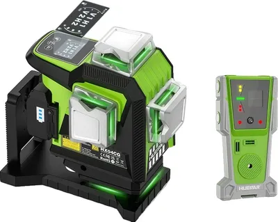 Zdjęcie produktu dla Poziomica laserowa Huepar 4D, dokładność ±2 mm, odległość robocza 30 m, poziomica z detektorem