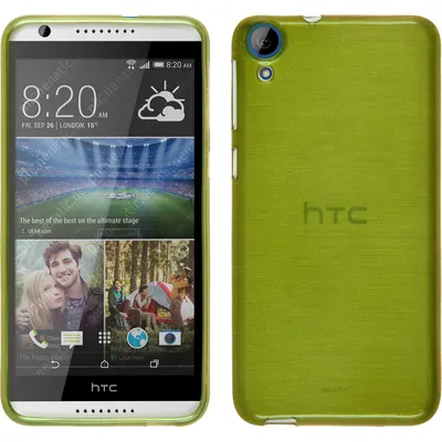 Produktbild von PhoneNatic Case kompatibel mit HTC Desire 820 - pastellgrün Silikon Hülle brushed + 2 Schutzfolien
