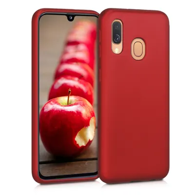 Produktbild von kwmobile Case kompatibel mit Samsung Galaxy A40 Hülle - Schutzhülle aus Silikon metallisch schimmernd - Handyhülle Metallic Dunkelrot