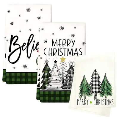 Produktbild von Omgoods – Set mit 3 Weihnachtsküchentüchern – Perfekte Weihnachtsdekoration
