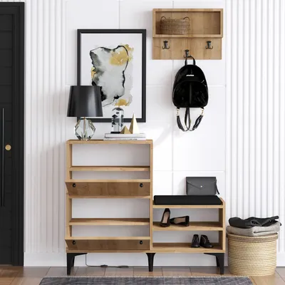 Obrázek produktu pro Skye Decor, Bred- BredMRD, barva dub, skříňky na boty, 92x110x35 cm, 100% melaminovaná dřevotříska