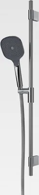 Produktbild von Vigour Brausegarnitur softedge mit Stange, Chrom, Wandstange, Tastgleiter, Handbrause, Brauseschlauch