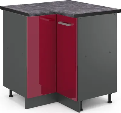 Produktbild von Eckunterschrank Vicco R-Line Rot Hochglanz 75.6 cm , AP Anthrazit, Model 46880