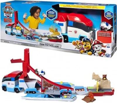 Obrázek produktu pro PAW Patrol PAW DCT DieCast Launch N Hauler UPCX GML, Sada vozidla a trati, 3 rok/roky, Plast, Modrá, Červená, Bílá