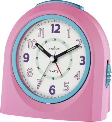 Produktbild von ATRIUM Wecker Analog Quarz rosa/blau A921-17 ohne Ticken mit Licht und Snooze