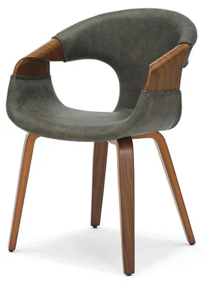 Image de Chaise de salle à manger DARLENIS - verte / noyer