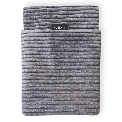 Produktbild von 4L Textil Ersatzbezug aus Cord für Hundebett MOLLY Hundekissen, waschbar bei 40 °C, 80x60 cm, Dunkelgrau
