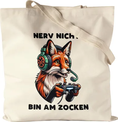 Produktbild von Nerv nicht Bin am zocken Fuchs Jutebeutel - Lustiges Gaming Geschenk
