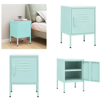 Imagen del producto de vidaXL Mesita de noche verde menta de 35x35x51 cm, acero - Mesita de noche - Mesitas de noche - Mesilla de noche - Mesillas de noche