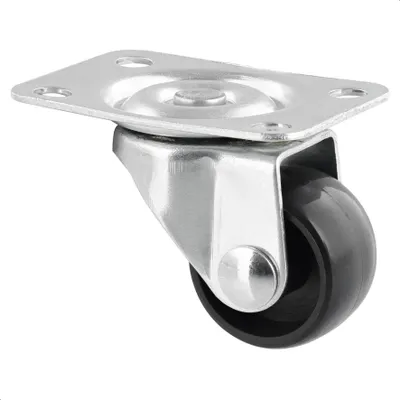 Produktbild von WAGNER Möbelrolle / Lenkrolle - Ø 25 mm, Stahl verzinkt, schwarz, Anschraubplatte, Tragkraft 15 kg - 01210501