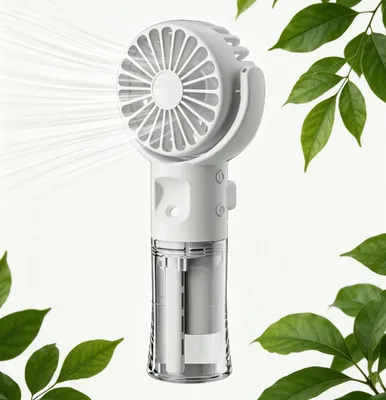 Produktbild von Handventilator mit Wasserkühlung,Mini Ventilator, Taschenventilator Mit 4 Geschwindigkeitsstufen, Tragbarer USB-Ventilator Weiß