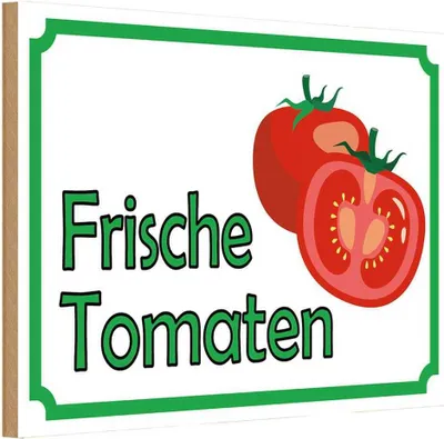 Produktbild von vianmo Holzschild 20x30 cm frische Tomaten Hofladen Marktstand Laden