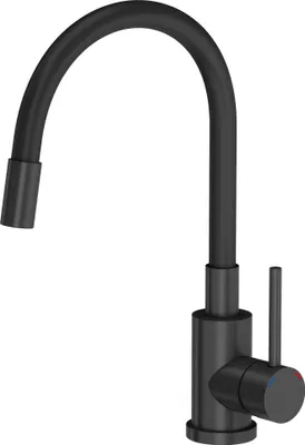 Obrázok produktu pre Kuchynská batéria QUADRON MAGGIE Steinsteel s flexibilným výtokom VERY BLACK MAT - čierna matná