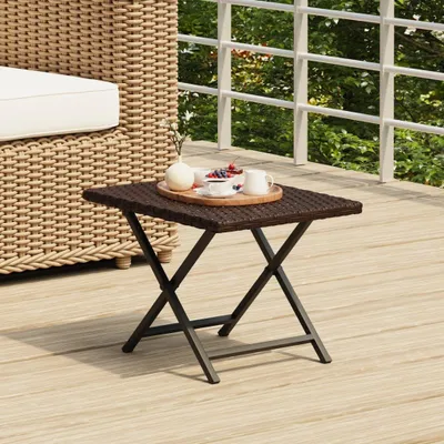 Immagine prodotto di Tavolo pieghevole marrone 45x35x32 cm in poly rattan