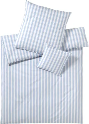 Produktbild von elegante Perkal-Bettwäsche-Garnitur Lido Farbe hellblau Größe 240x220+2x40x80