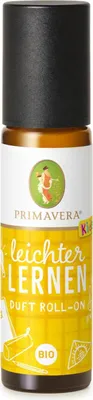 A product shot of a roll-on bottle with yellow and white labeling.