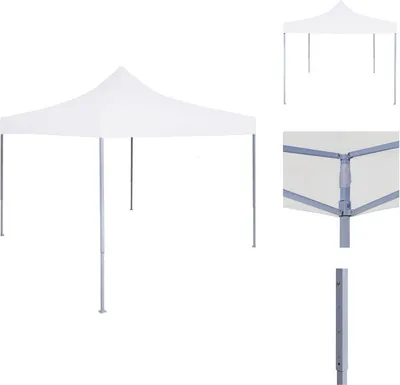 Produktbild von vidaXL Profi-Partyzelt Faltbar 3 x 3 m Stahl Weiß -  Pavillons & Partyzelte
