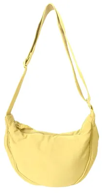 Immagine prodotto di Borse a mezzaluna da donna - Borsa a tracolla in nylon con tracolla regolabile - Gialla