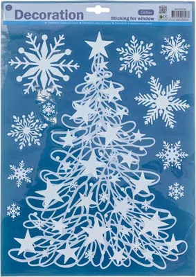 Produktbild von Dekofenster Glitter weiß 29x41cm