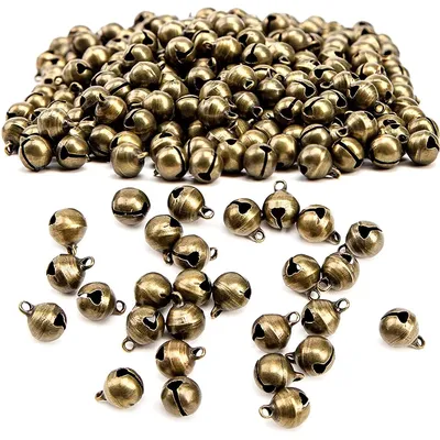 Jingle Bells 200 Stück 6 mm bronzefarben für Weihnachten DIY