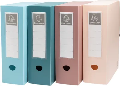 Produktbild von Exacompta 89470E Archivbox 100mm Skandi Recycling-PP für DIN A4 mit Druckknopf