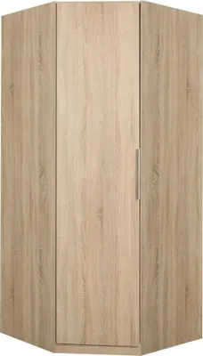 Produktbild von Furniture24 Eckkleiderschrank CDXS91, Schrank, Ecksachrank, 1 Türig, mit Kleiderstange, 5 Einlegeboden Sonoma Eiche