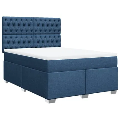 Produktbild von vidaXL Boxspringbett mit Matratze Blau 140x200 cm Stoff