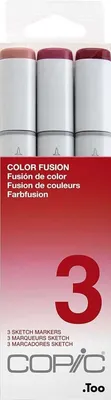Obrázok produktu pre Copic Sketch Color Fusion 3, 3 kusov, Bordeaux, Burgundsko, Červená, Hrot dláta / kefy, Atrament na alkoholovej báze, Dospelý/Dieťa, 16 mm