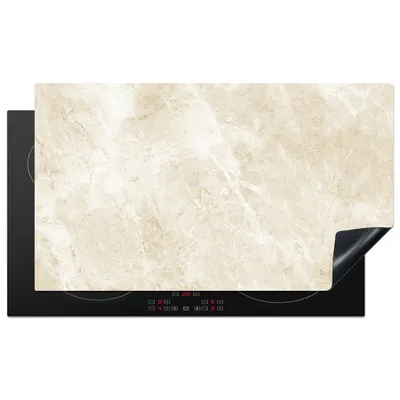 Obrázok produktu pre KitchenYeah® Kryt varnej dosky mramor - béžový - mramorový vzhľad - luxusný, 90x52cm, kuchynská dekorácia, keramický kryt varnej dosky, kryt varnej dosky