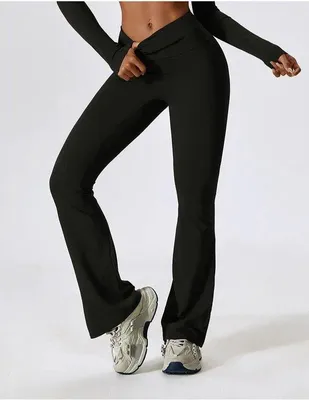 Produktbild von Famanu Flare Leggings Hochtailliert - Größe S, Stretch für Yoga und Fitness