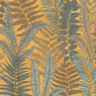 Produktbild von Profhome 393472-GU Natur Tapete Floral matt gelb türkis-blau oliv-braun 5,33 m2