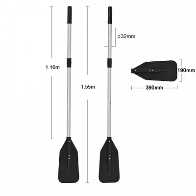 Obrázok produktu pre NEMAXX® Professional Sada 2 pádiel 155 cm hliníkové pre nafukovací čln 330/380 cm ergonomická rukoväť anti-twist sink-stop kajak kanoe veslová loď